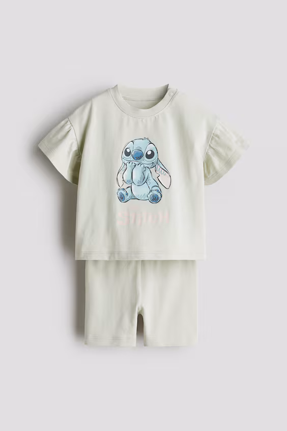 Комплект из 2 хлопковых предметов с принтом