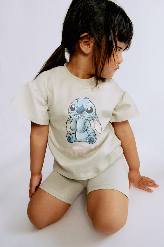 Комплект из 2 хлопковых предметов с принтом