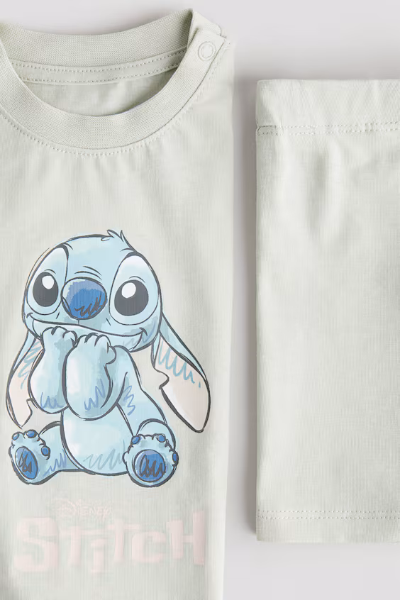 Комплект из 2 хлопковых предметов с принтом