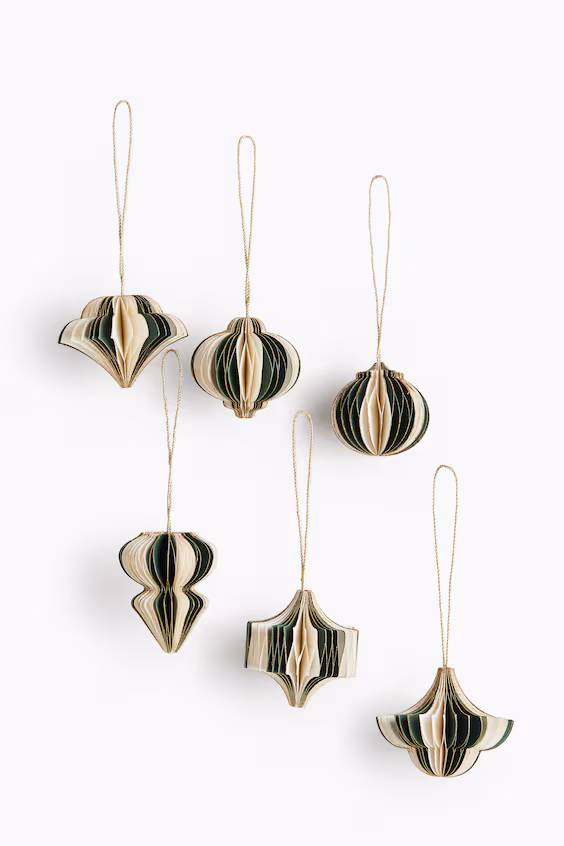 Набор из 6 новогодних украшений из бумаги h&m