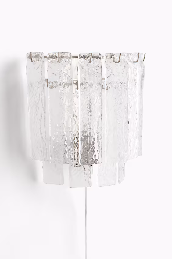 Настенный светильник из металла с хрустальными призмами