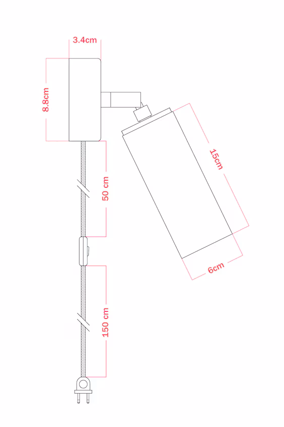 Настенный светильник из дерева с точечным светом и выключателем