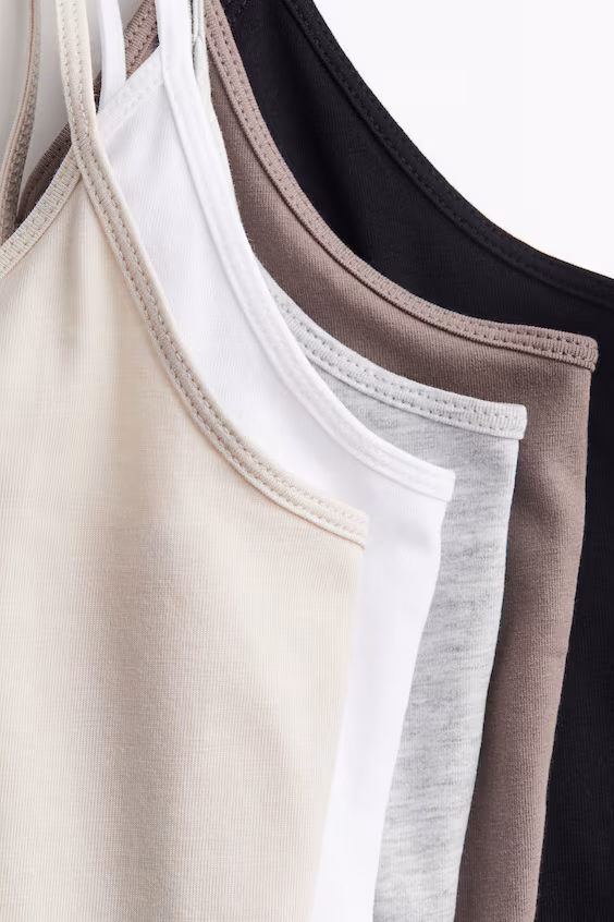 Набор из 5 топов с тонкими бретельками