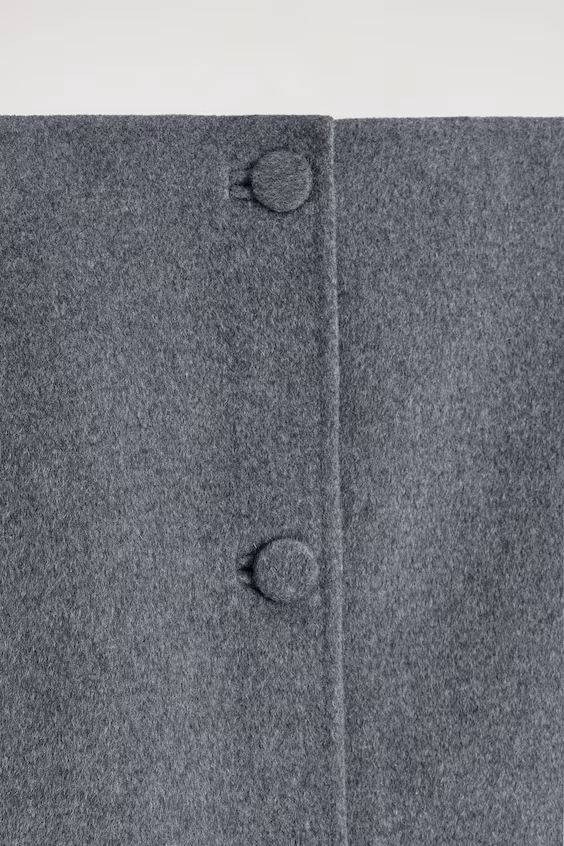 Мини-юбка из двухсторонней шерсти с пуговицами