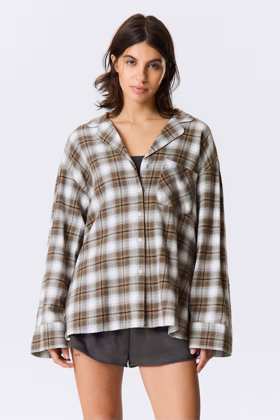 Рубашка пижама из фланели, комфорт