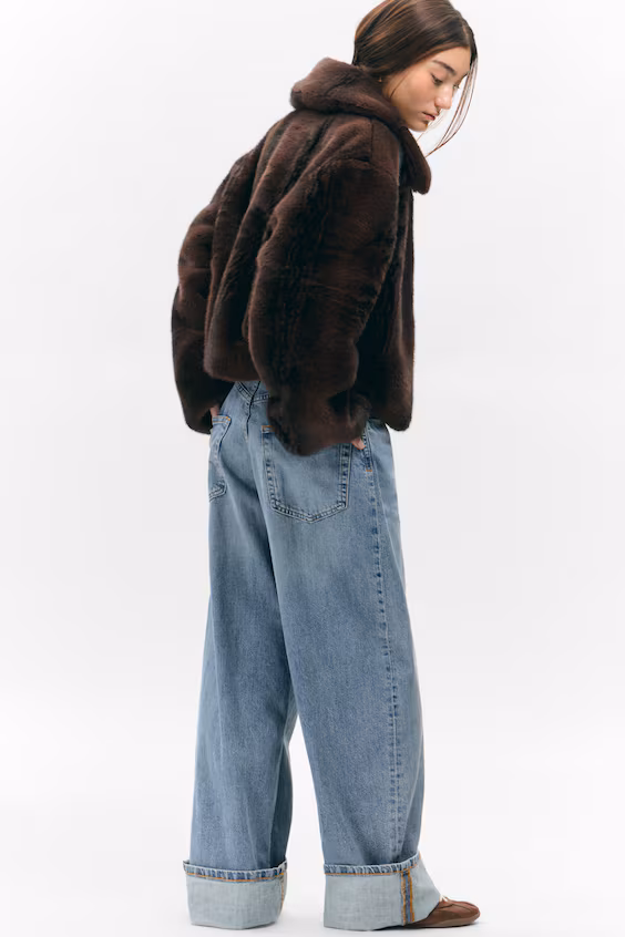 Пальто с искусственным мехом на молнии