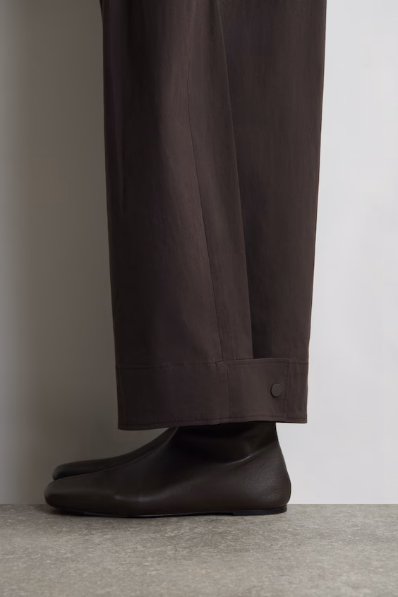 Брюки из хлопка с широкими штанинами