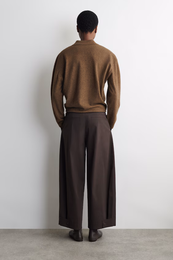 Брюки из хлопка с широкими штанинами