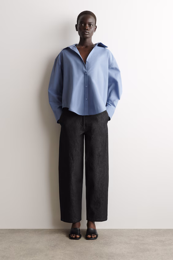 Рубашка из хлопка с открытым воротником