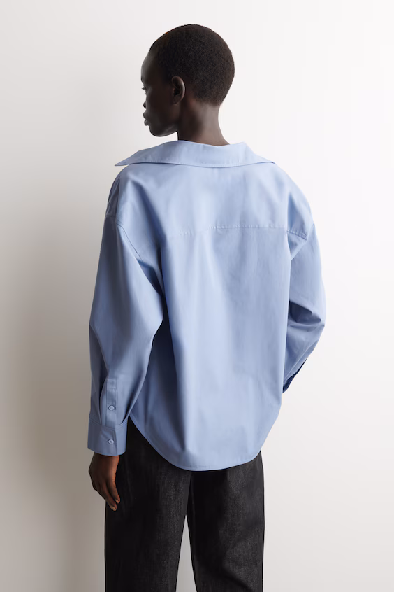 Рубашка из хлопка с открытым воротником