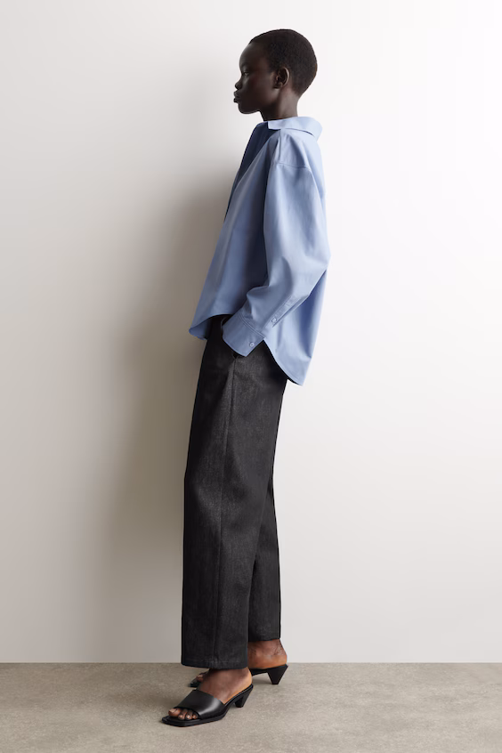 Рубашка из хлопка с открытым воротником