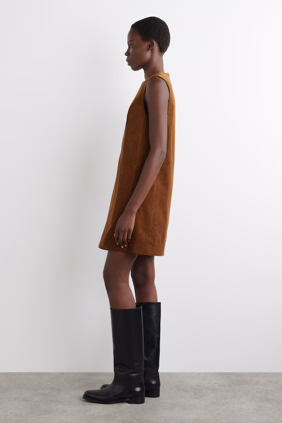 Мини-платье прямого кроя из вельвета