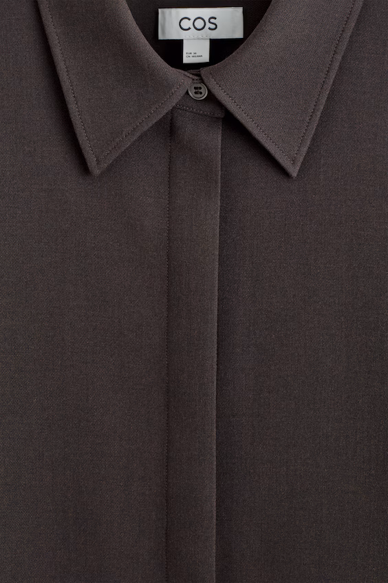 Мини-платье-рубашка с длинными рукавами