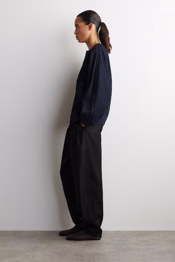 Топ из джинсы с круглым вырезом