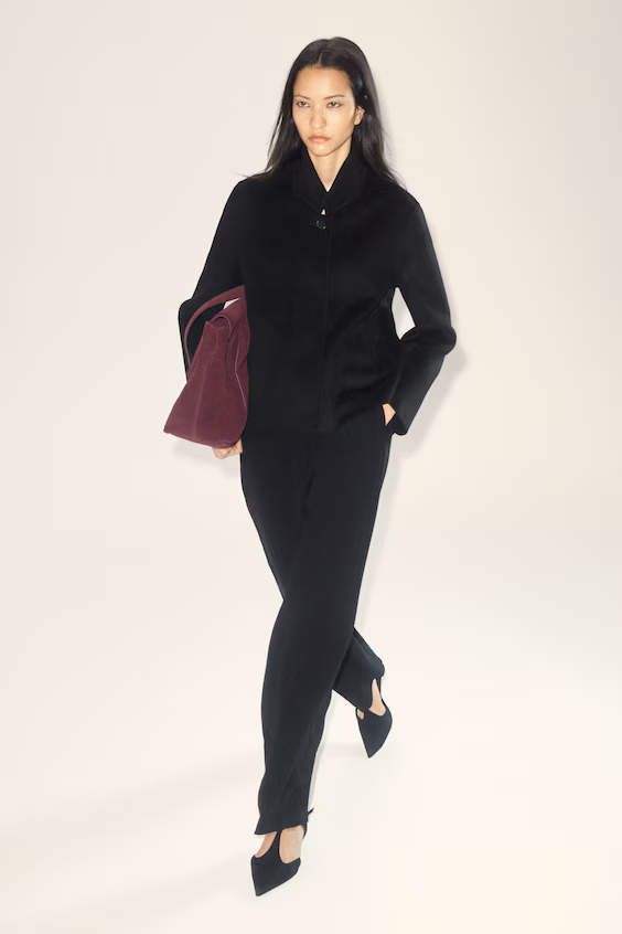 Структурное пальто из двухслойной шерсти