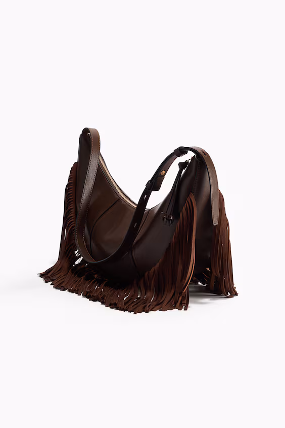 Сумка через плечо с бахромой