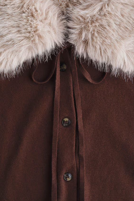 Кардиган с воротником из трикотажа