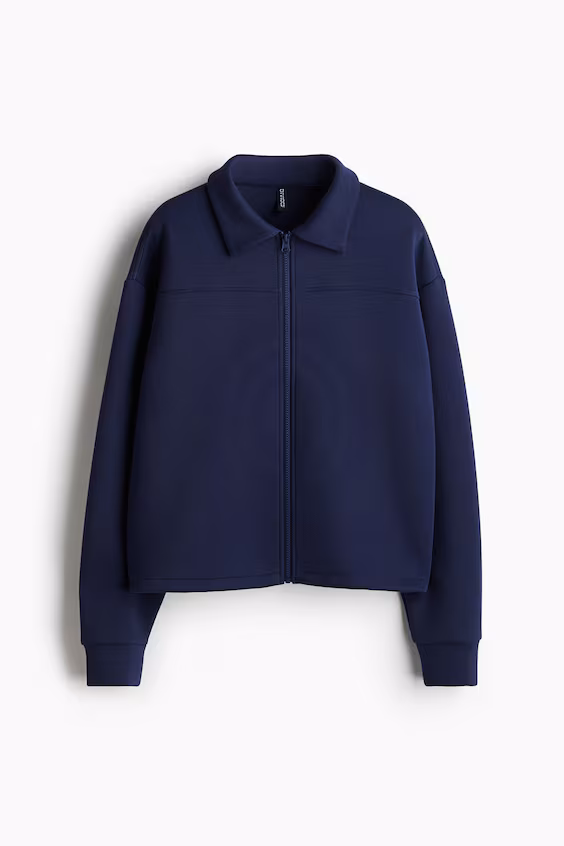 Плотный свитер с молнией из неопрена