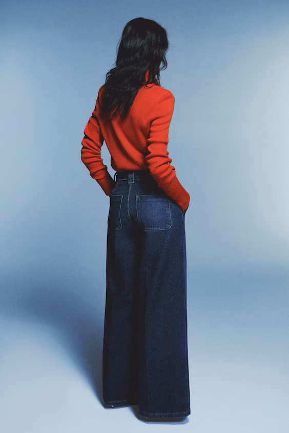 Очень широкие высокие джинсы