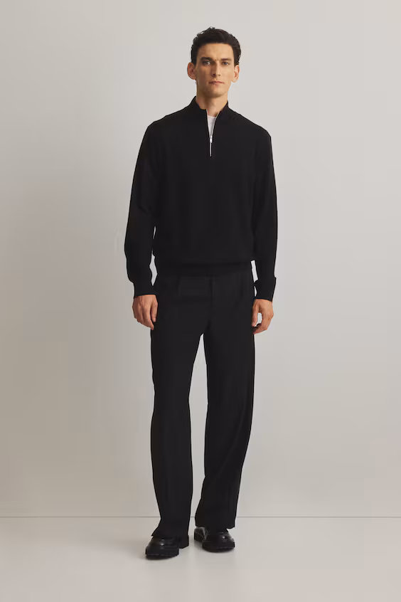 Свитер из мериносовой шерсти с молнией regular fit