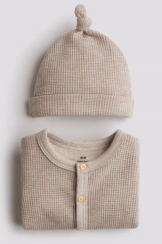 Набор из 2-х предметов из хлопка в рубчик