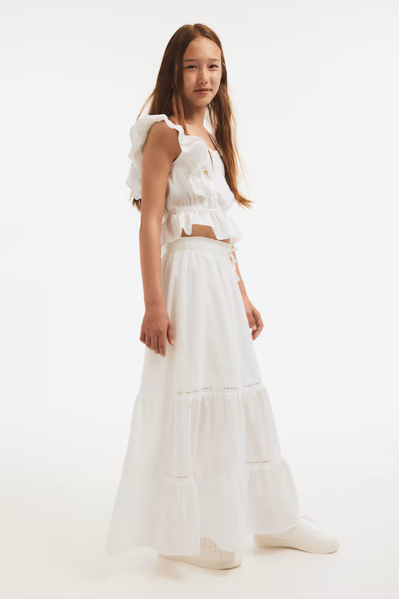 Юбка из хлопка с секциями складок