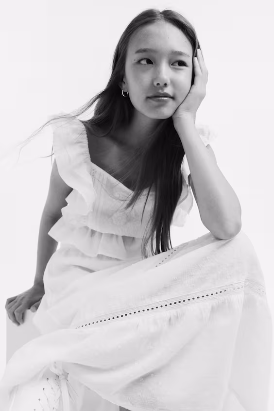 Юбка из хлопка с секциями складок