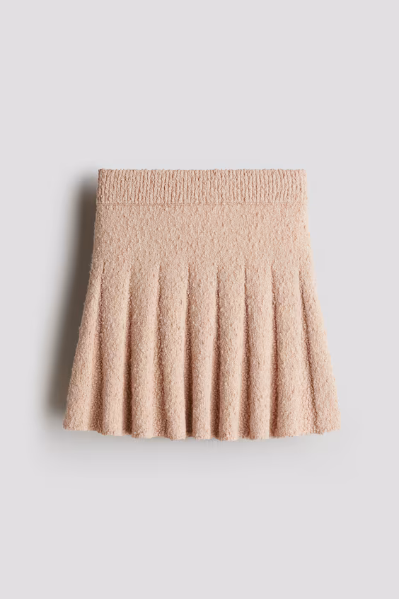 Юбка в складку из ткани букле