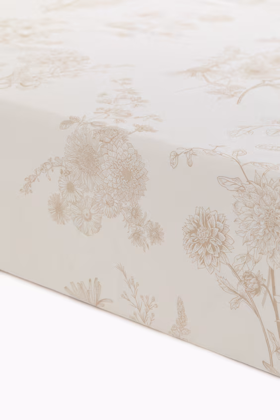 Простынь-чехол из атласа с принтом