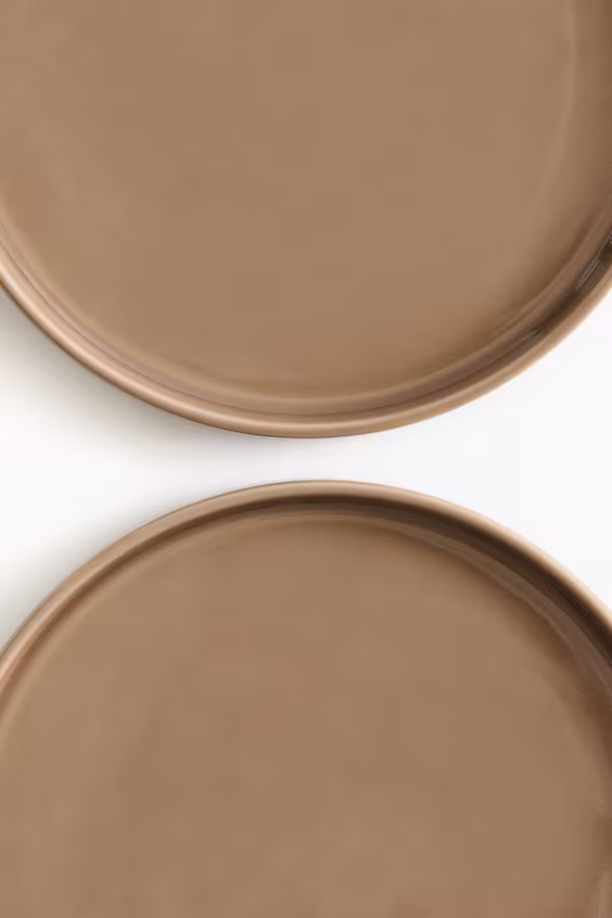 Набор из 2 средних тарелок из фарфора благородной керамики