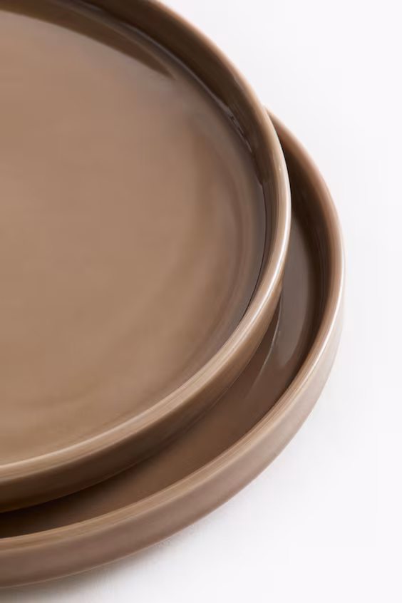 Набор из 2 средних тарелок из фарфора благородной керамики