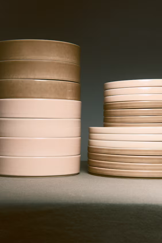 Набор из 2 глубоких тарелок из фарфора благородной керамики