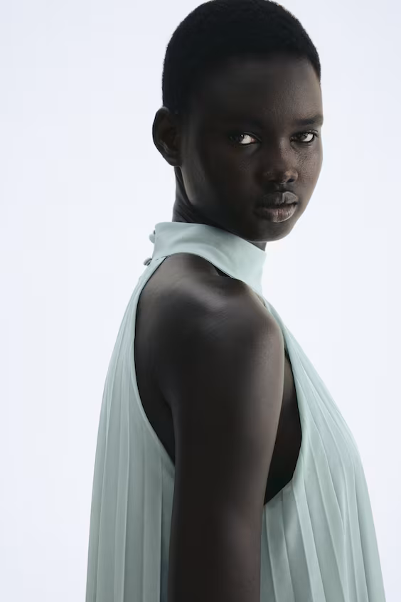 Плиссированное платье h&m