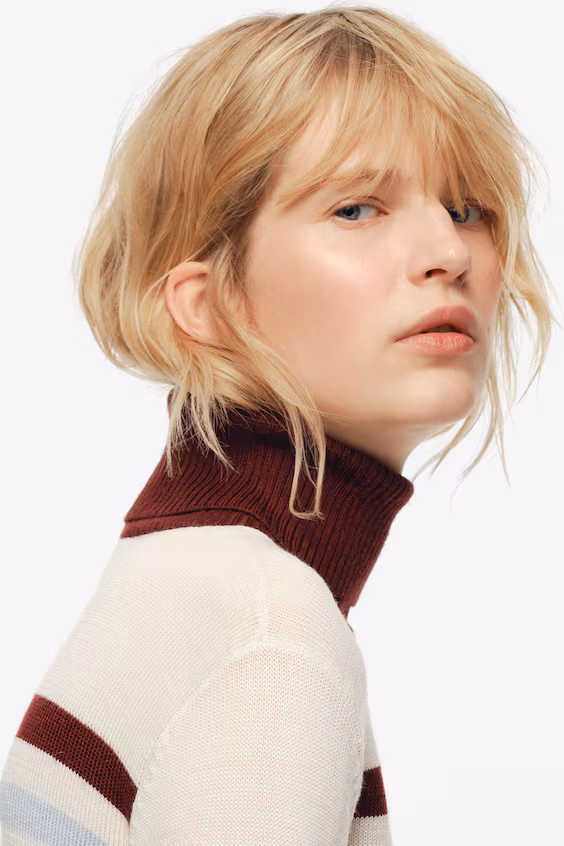 Свитер из вязаного меланжевого полотна