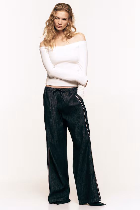 Джинсы с завязкой