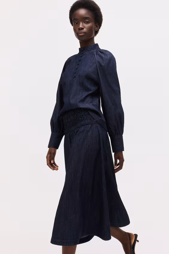 Круглая джинсовая юбка