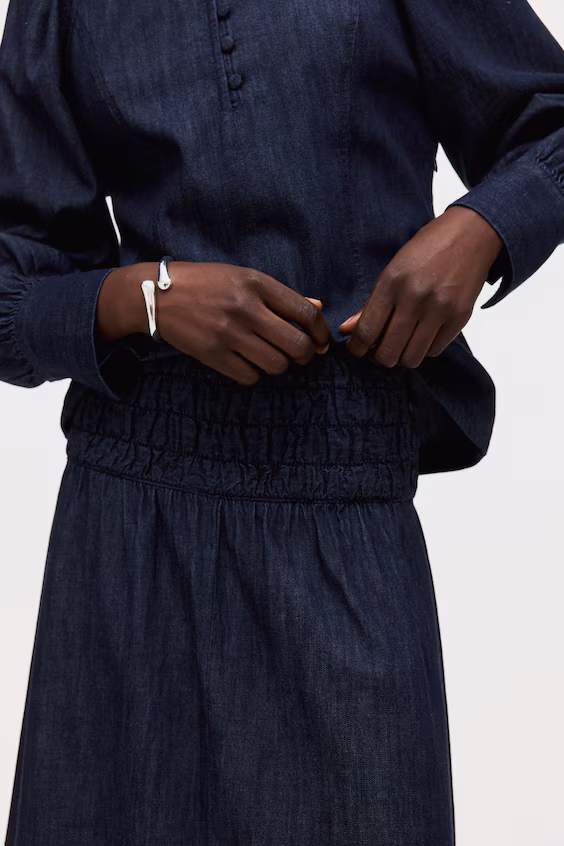 Круглая джинсовая юбка