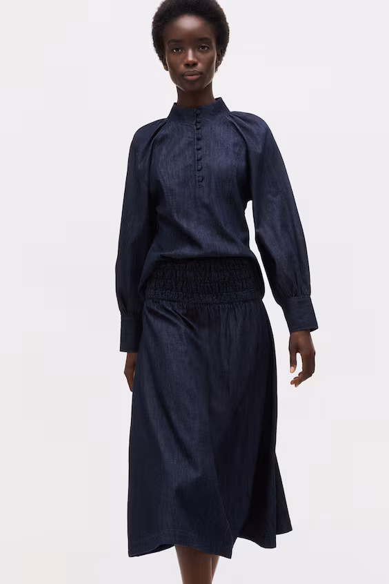 Круглая джинсовая юбка