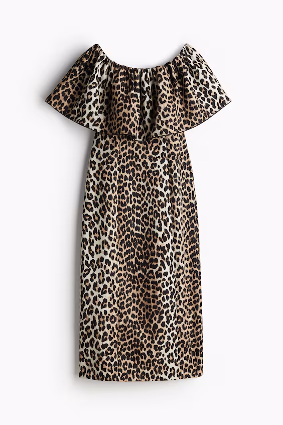 Платье с открытыми плечами h&m