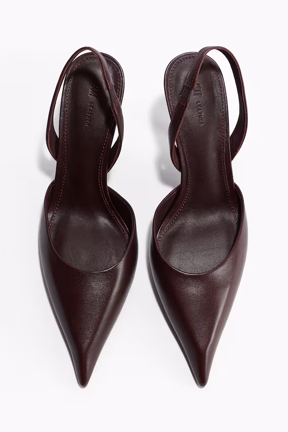 Туфли с острым носом и каблуком