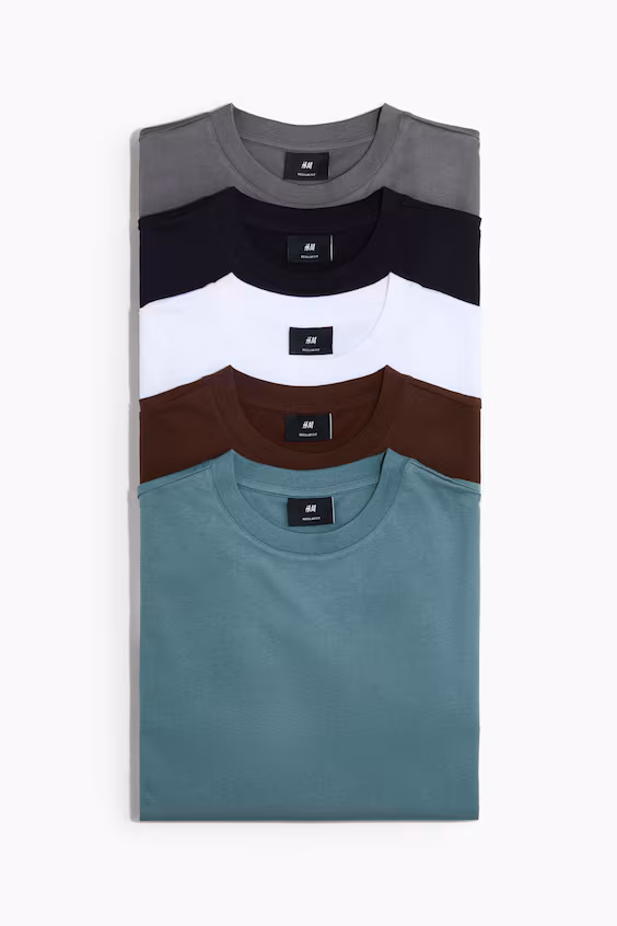 Набор из 5 футболок стандартного кроя