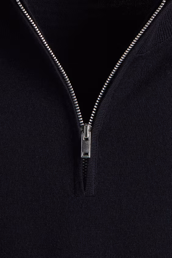 Свитер из мериносовой шерсти с молнией regular fit