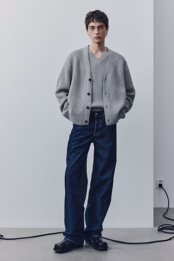 Пальто из шерстяной смеси вязаное