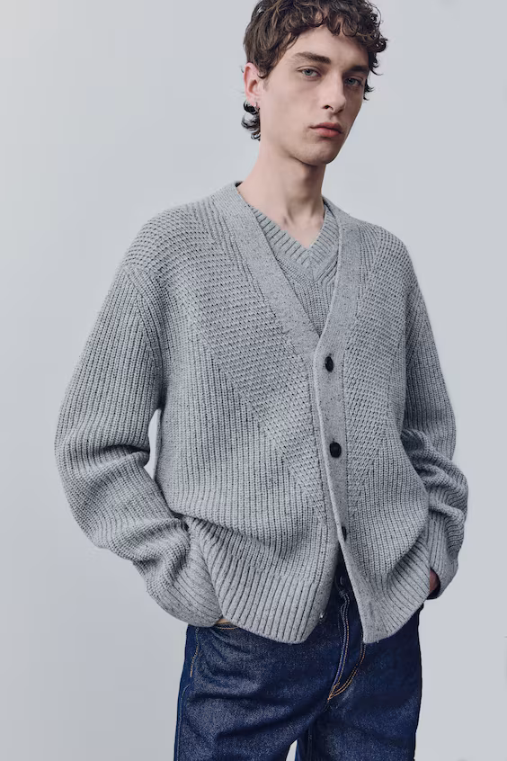 Пальто из шерстяной смеси вязаное