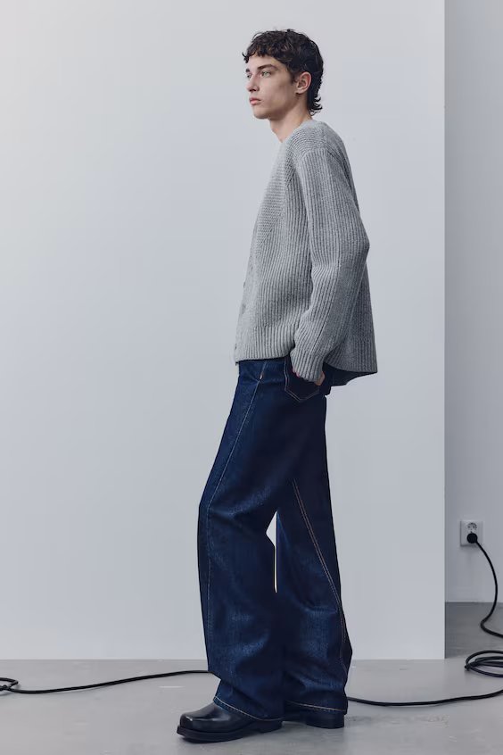 Пальто из шерстяной смеси вязаное