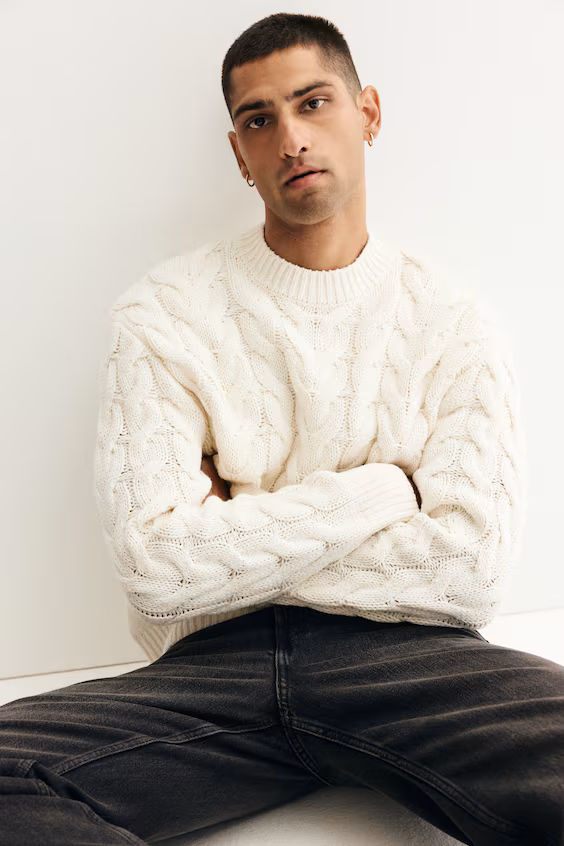 Свитер из мягкой трикотажной пряжи loose fit