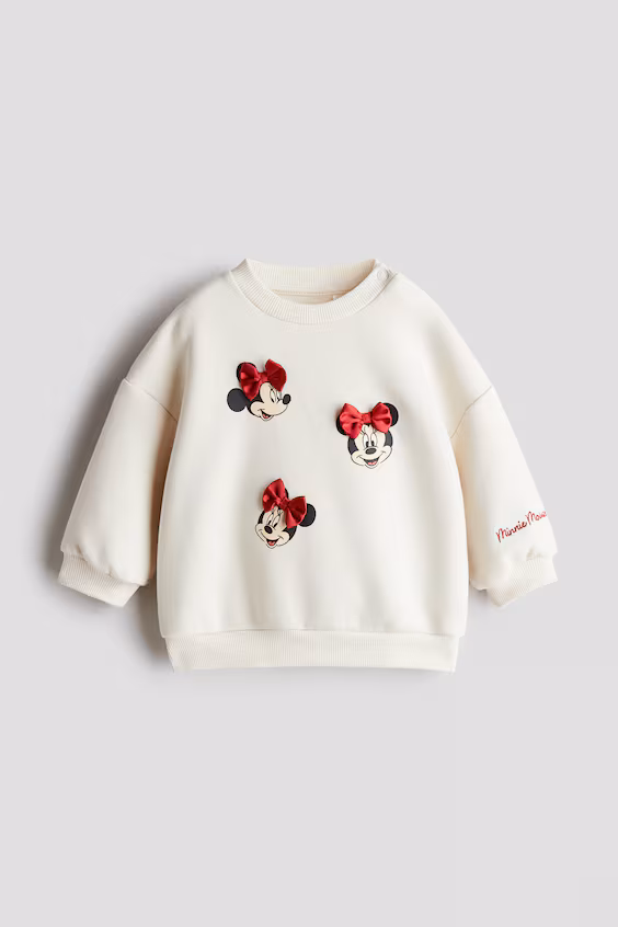 Свитшот с принтом и флисовой подкладкой