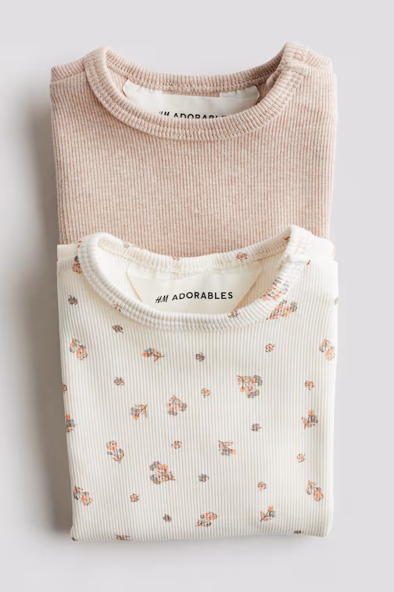 Набор из 2 рубчиковых свитшотов из хлопка