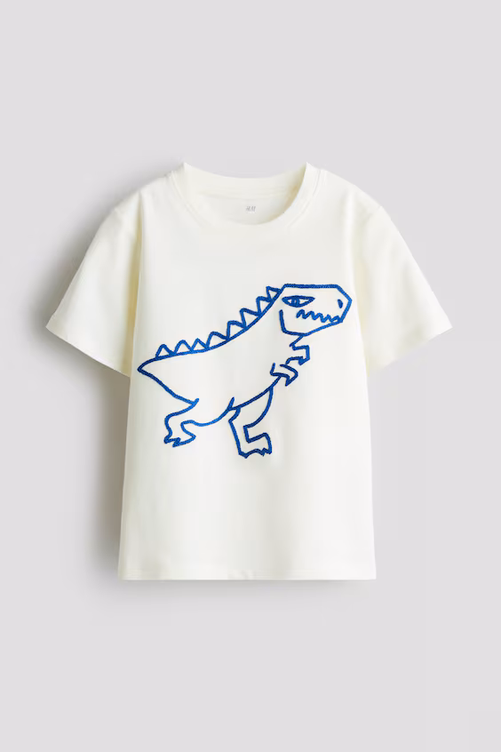 Футболка из хлопка с вышитый мотив