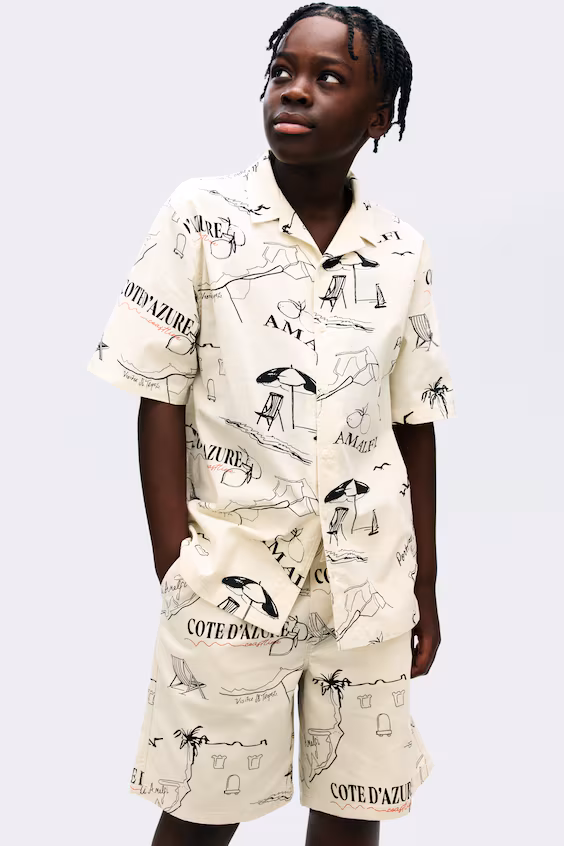 Хлопковые шорты из хлопковой саржи h&m